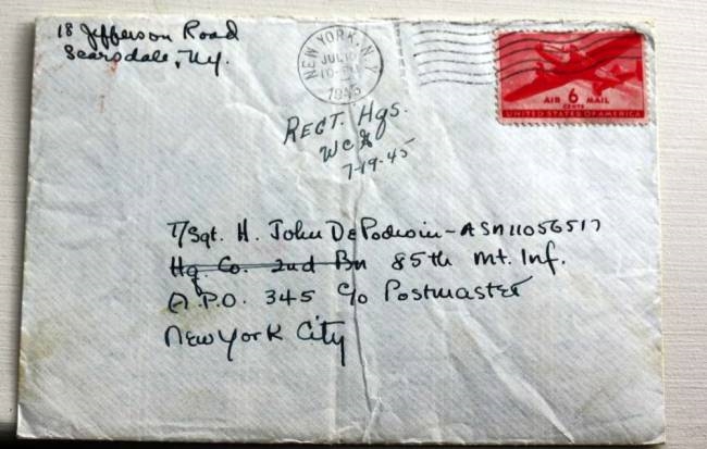 WWII letter finds way home to Pequannock 70 years later