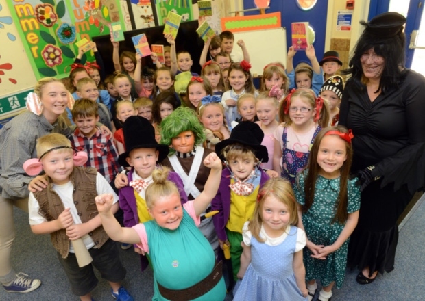 Pupils enjoy a day of dressing-up fun for Roald Dahl day