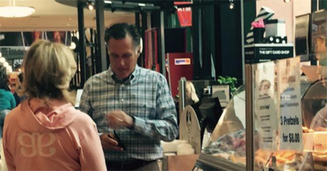 Mitt Romney has a pretzel day in Indianapolis