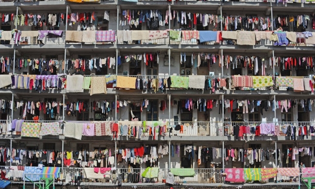 Now that's a Chinese laundry! Washing hung out on students' balconies creates ...