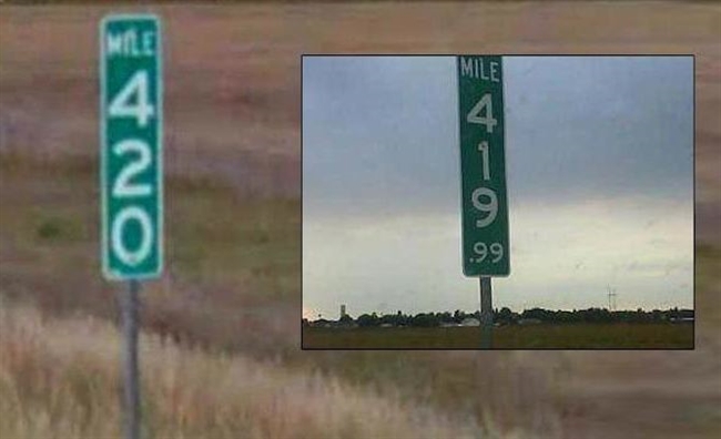 Colorado 420 Mile Marker Sign Gets Lifted To Stop Theft
