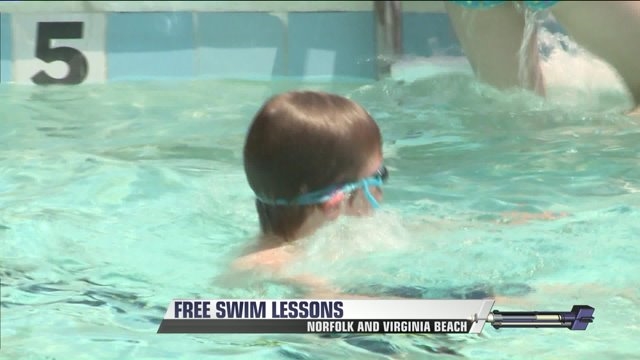 Free swim lessons offered in Norfolk, Virginia Beach