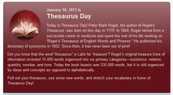 Happy Thesaurus Day - Word Fun & Games for Adults and Kids